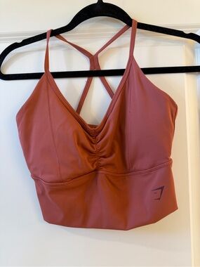 Gymshark Rusty Rose Strappy Longline Sports Bra